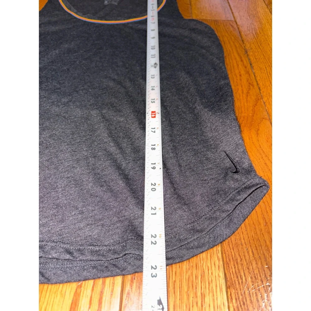 Nike Dri-FIT Womens‎ XS Charcoal Grey Rainbow Trim Athletic Tank Top